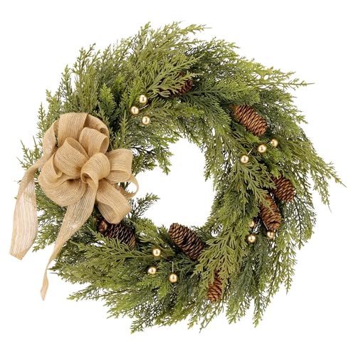 Zavothy Lot de 2 couronnes de porte de Noël 50 cm - Couronne