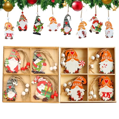 Décorations Sapin Noël Bois 24 pcs