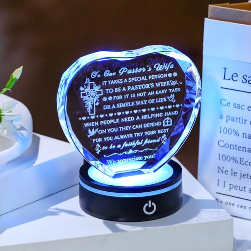 YWHL Cadeau de remerciement pour femme pasteur avec base lum