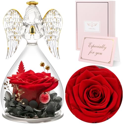 Sunia Rose Eternelle Cadeau Femme, Fleur Eternelle avec Ange