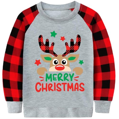 Pull de Noël pour Garçons 1-7 Ans - Sweat-shirt en Coton Pèr
