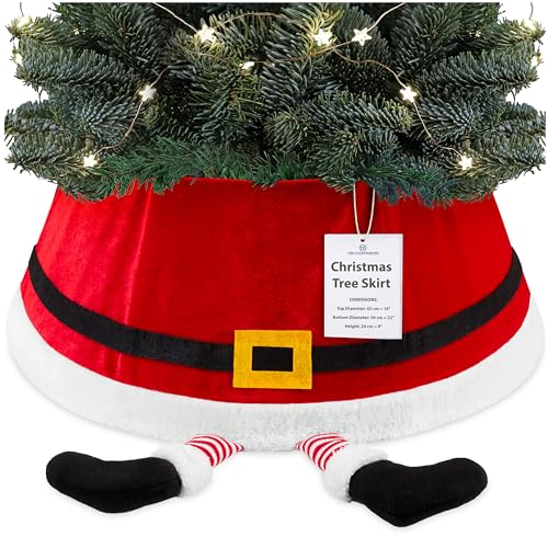 DECO EXPRESS Jupe de Sapin de Noël, Cache Pied Père Noël Amu