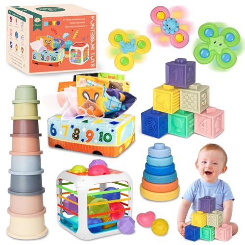 MutoToy® Jouet Sensoriel Bebe 6 Mois et Plus, 6 en 1 Jeux Mo