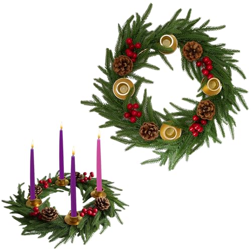 Stranthother Couronne de lAvent de Noël, centre de table, an