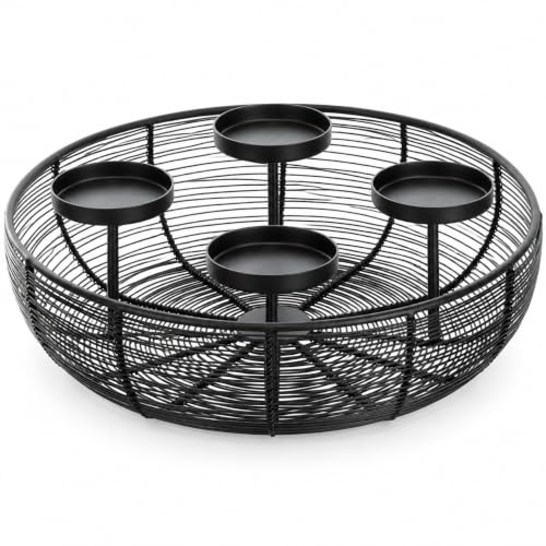 Brandsseller Couronne de Noël en métal Noir Ø 36,5 cm – Cour