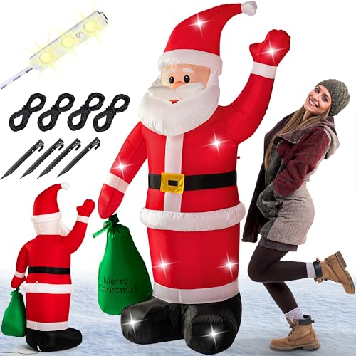 MONZANA® Père Noël gonflable 180cm XL éclairage LED IP44 lum