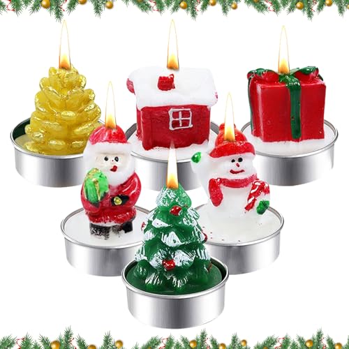 Lot 6 Bougies Chauffe-Plat Noël