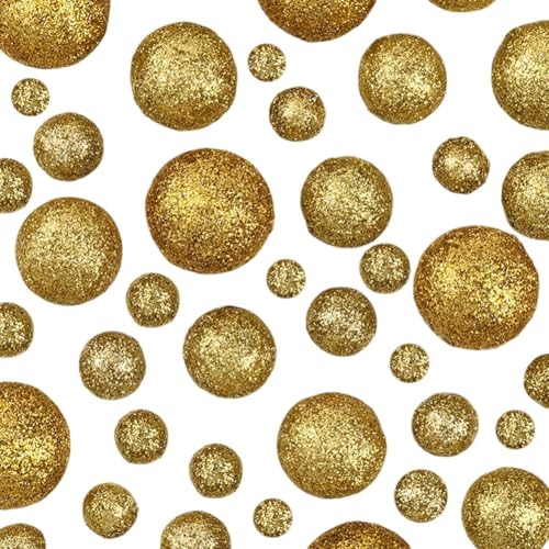 160 Boules Mousse Dorée Pailletée