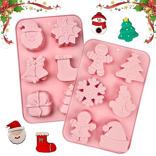 Moules Silicone Noël 6 Cavités Rose