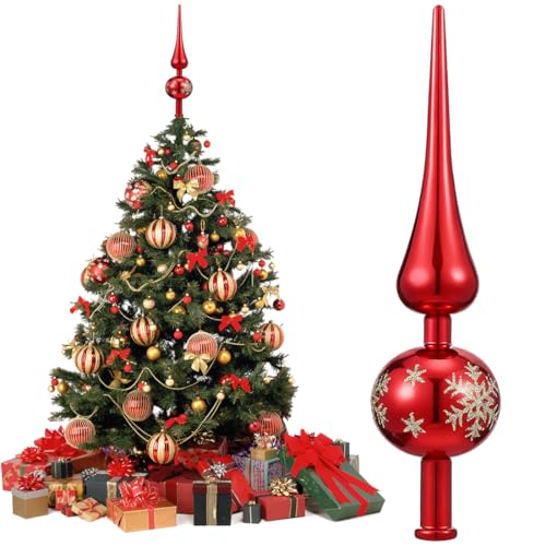 Pointe Sapin de Noel Rouge – 23cm Cimier de Sapin de Noël In