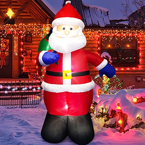 Danxilu 150cm Pere Noel Gonflable Exterieur avec LEDs Lumine
