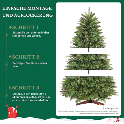 SHareconn 210cm Sapin de Noël avec 1369 Pointes de Branches 