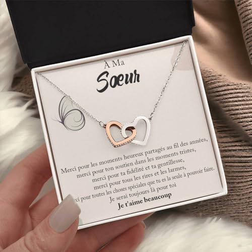 Bramart Collier pour femme À ma Sœur Argent, Idées cadeaux p