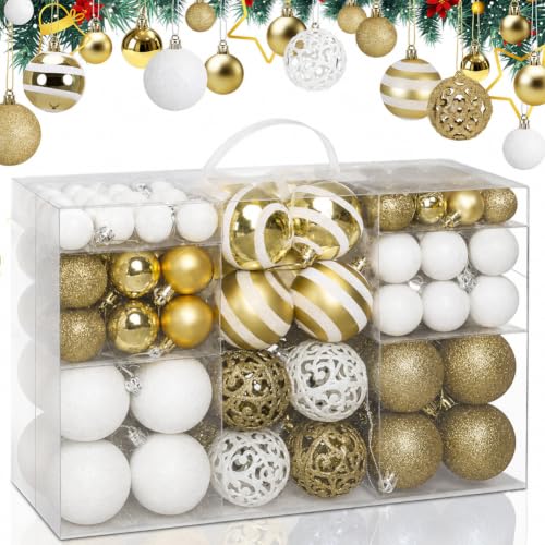 Bakaji Lot de 100 Boules de Noël diamètre 3/4/6 cm décoratio