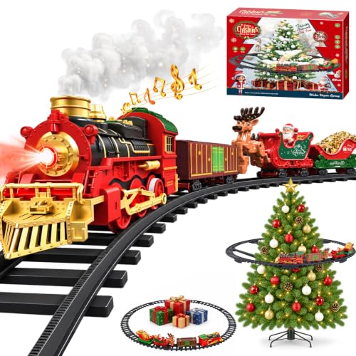 Train électrique à vapeur pour sapin de Noël - Rechargeable 