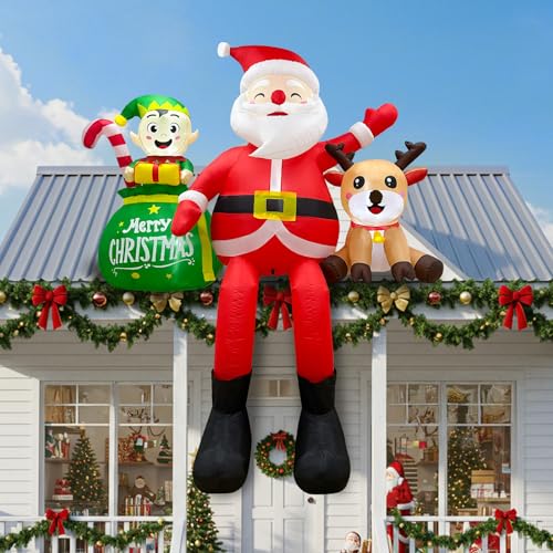 Fayavoo Père Noël gonflable de Noël avec sacs cadeaux, décor