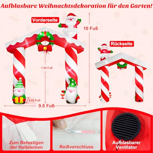 Danxilu Decoration Noel Exterieur Gonflable Arche Geante de 