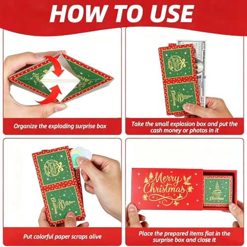 Boîte cadeau de Noël avec motif explosion - Rouge - Décorati
