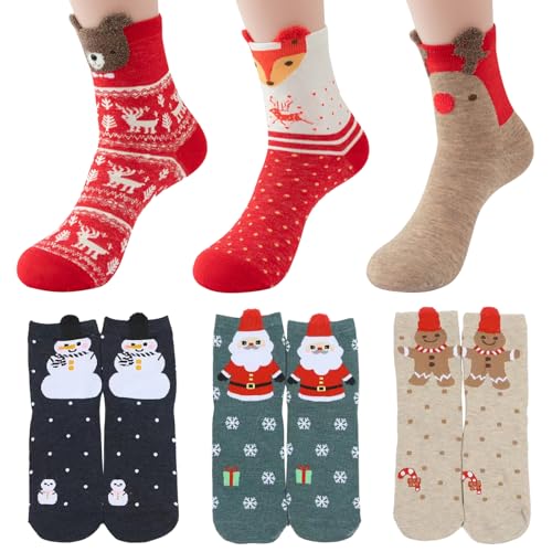 JSTHHTT 6 Paires Cadeau Chaussettes Femme Noel Personnalisé 