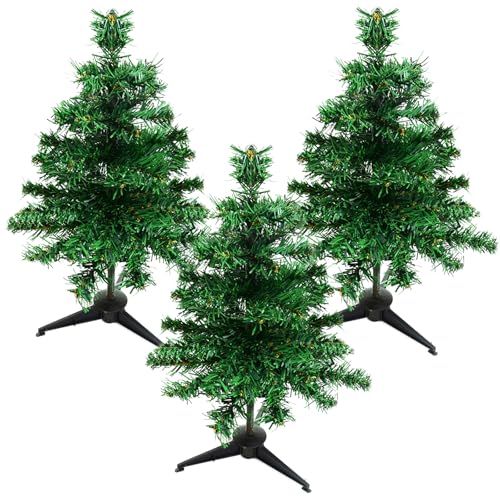 Mini Sapin de Noel Artificiel, 3 Pièces Petit Sapin de Noël 