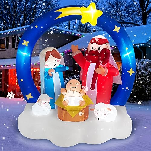 Crèche Gonflable Noël 1,83m LED
