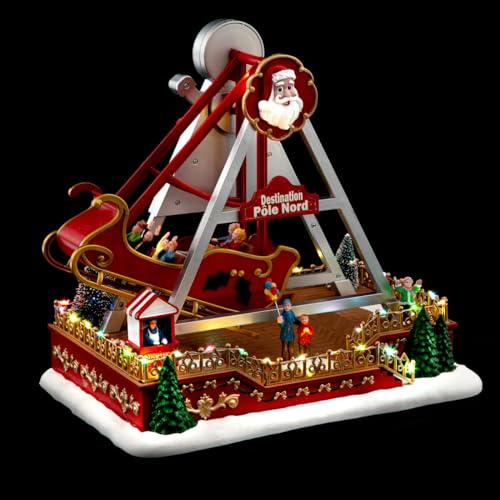 Village Noël Bateau Père Noël Multicolore