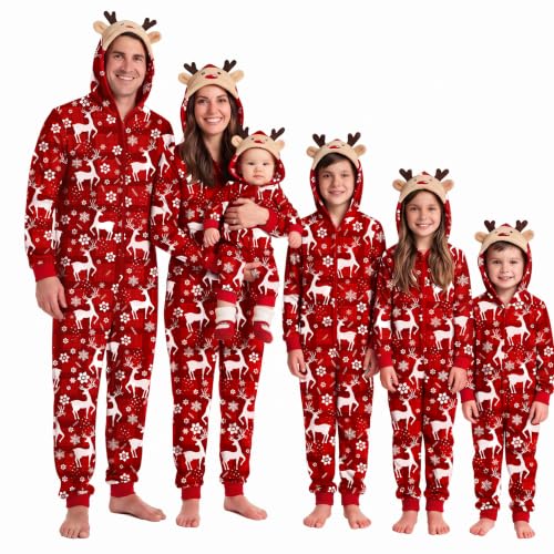 MUYOGRT Pyjama de Noël Famille Combinaison Pyjama Maison Cha
