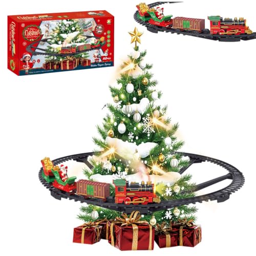 JYQOQH Train Électrique de Noël,Train Sapin de Noel avec Lum