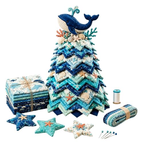 Kit de courtepointe de Noël côtier avec sapin de Noël
