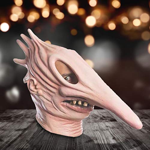 Masque de Grinch rose avec long nez et oreilles pointues pou