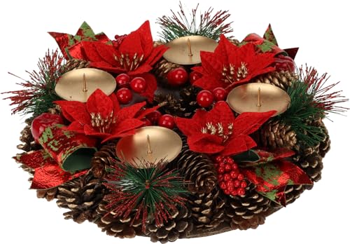 Bambelaa! Couronne de lAvent artificielle de Noel avec 4 bou