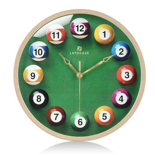 Lafocuse Horloge Murale Bille de Billard 30 cm avec Cadre Ef