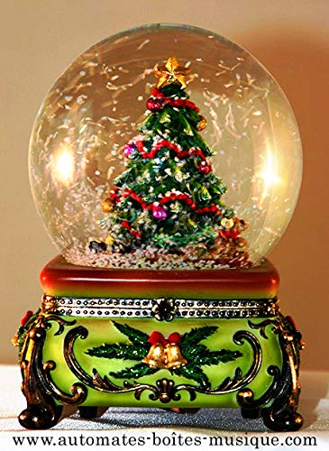 Boule à Neige Musicale de Noël avec boîte à Musique, Globe e
