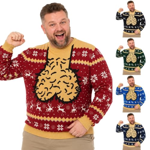 PTSIXAQ Pull Moche de Noel Femme Pull Homme de Noël 3D Drôle