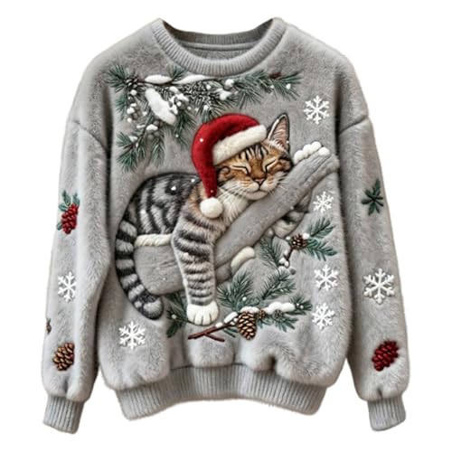 Pull de Noel Femme Rigolo Hiver Drôle Sweat Pull Noël Fantai
