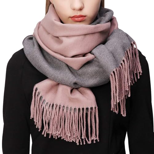RIIQIICHY Echarpe Rose Femme Hiver Chaud Chale Grosse Echarp