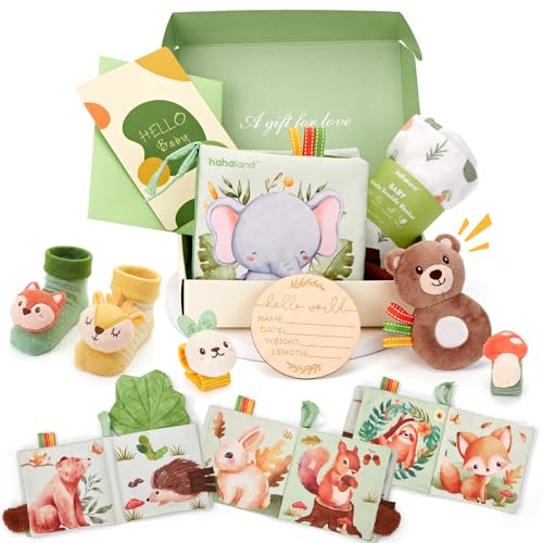 hahaland Coffret Naissance Bébé, Cadeau Nouveau-né 0-6 Mois