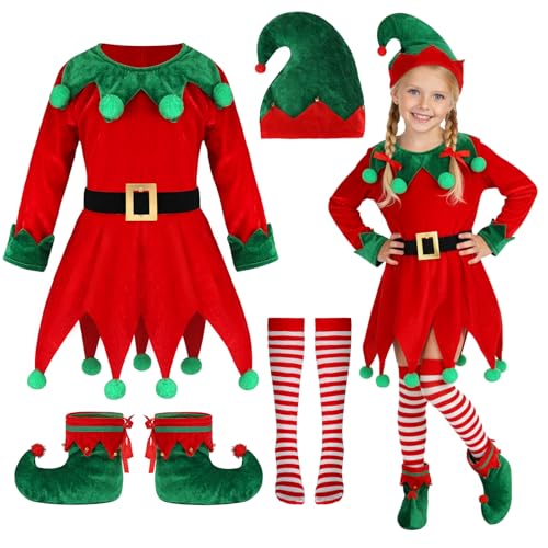 Costume Lutin Fille Noël 10-11 ans