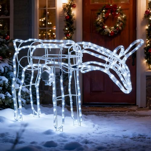 LEDYA Renne de Noël Lumineux avec tête animée (Haut/Bas), 19