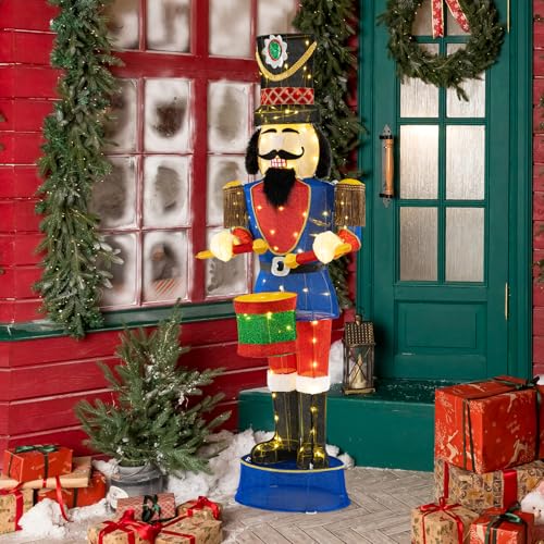 GOPLUS 185 CM Soldat Casse Noisette Noel Lumineuse, Decorati