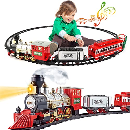 deAO Train Electrique Noel Enfant - Circuit de Train Jouet e