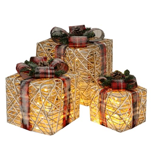 BFYDOAA Coffrets Cadeaux de Noël Ensemble de 3 Boîtes Cadeau