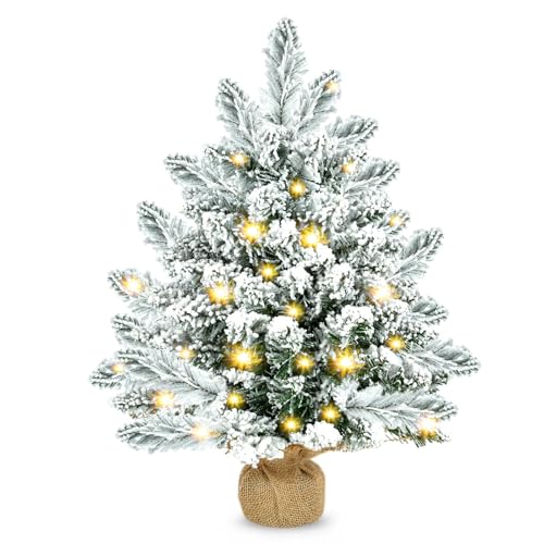 Sapin de Noel, Mini Sapin de Noël Artificiel Pré-éclairé de 