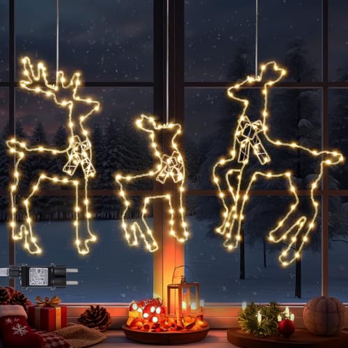 Quntis LED Rennes de Noel Exterieur & Interieure, Blanc Chau