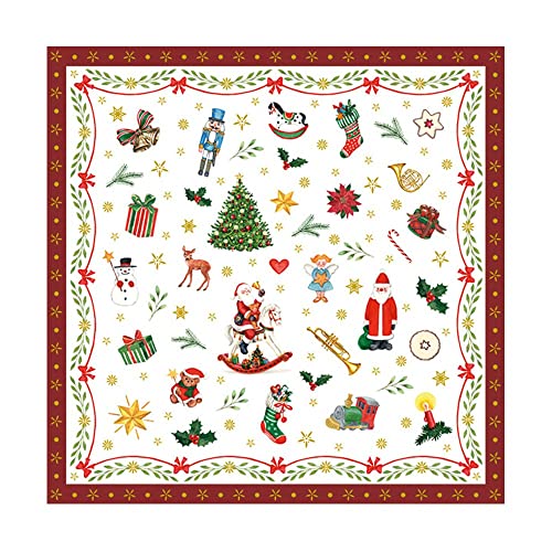 Lot 20 Serviettes Noël Rouge 33cm
