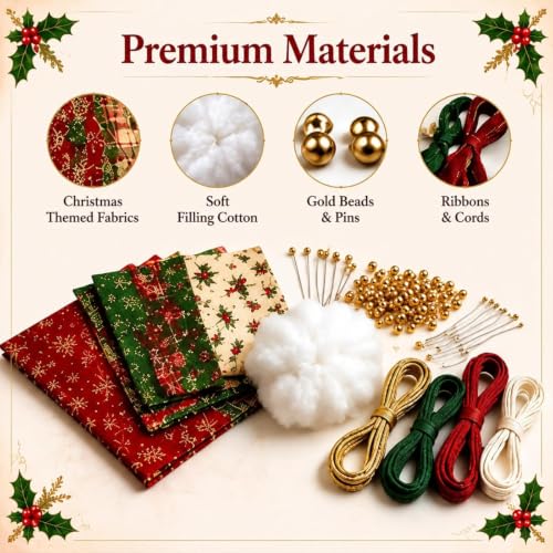 Kit de bricolage pour décorations de Noël patchwork classiqu