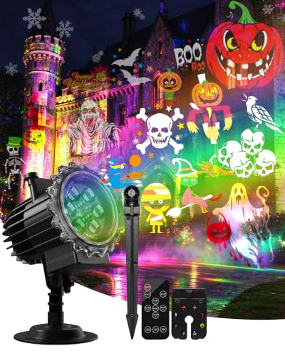 Solvexior Projecteur Halloween Noël Extérieur 96 Motifs Haut