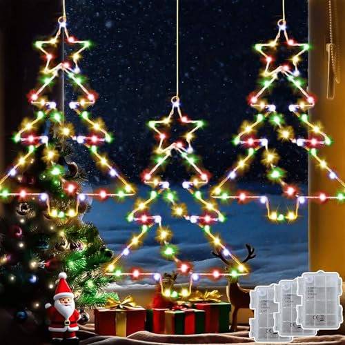 Lot 3 Étoiles Lumineuses Noël LED