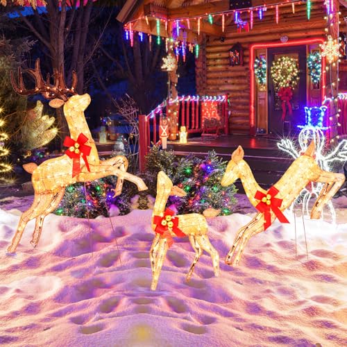 GOPLUS Decoration Noel Exterieur Lumineuses LED, Set Familia