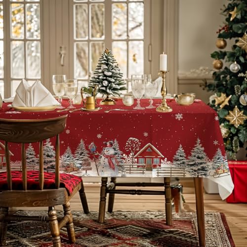 AIBIIN Nappe De Noël Bonhomme de Neige 152 x 213 cm